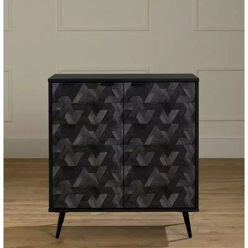 Meuble de rangement à 2 portes, chêne noir/gris foncé
