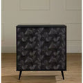 Meuble de rangement à 2 portes, chêne noir/gris foncé