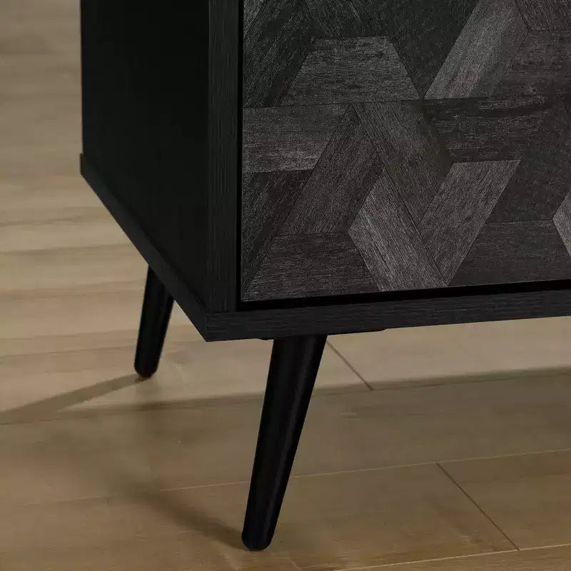 Meuble de rangement à 2 portes, chêne noir/gris foncé