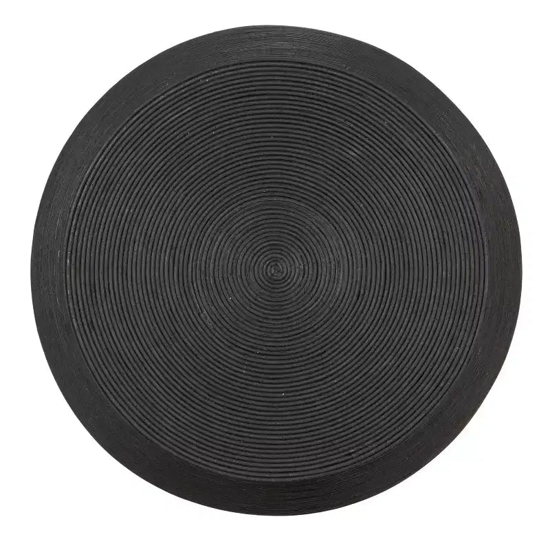 Table d’appoint ronde en forme de tonneau, style classique, noire