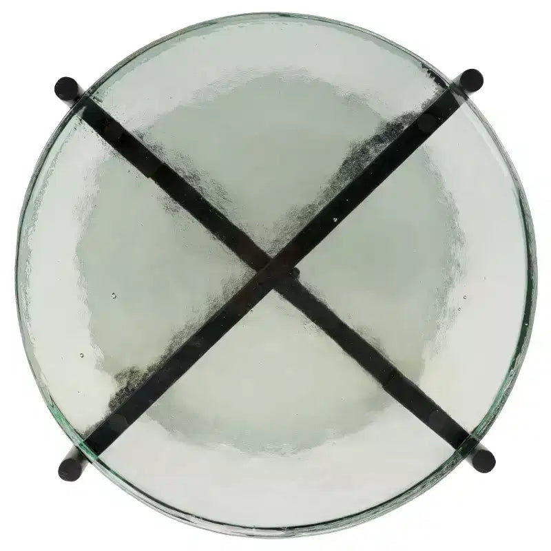 Table d’appoint en verre créative, transparente/noire