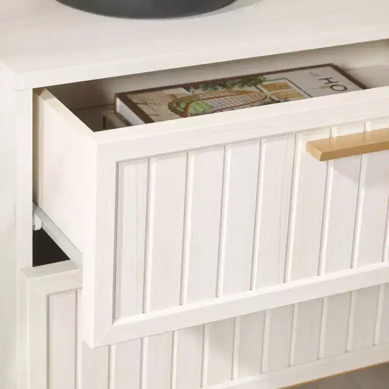 Table de chevet vintage de style nordique à 2 tiroirs