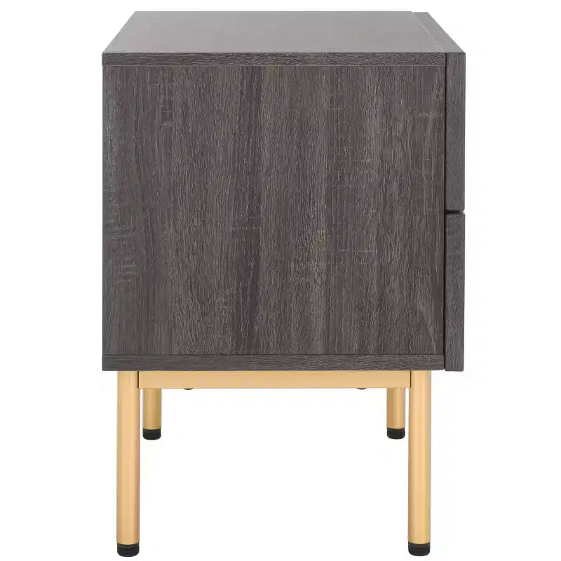 Table de chevet vintage de style nordique à 2 tiroirs