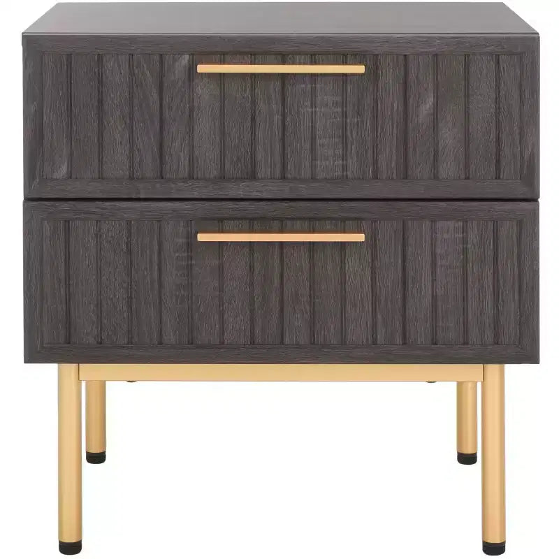 Table de chevet vintage de style nordique à 2 tiroirs