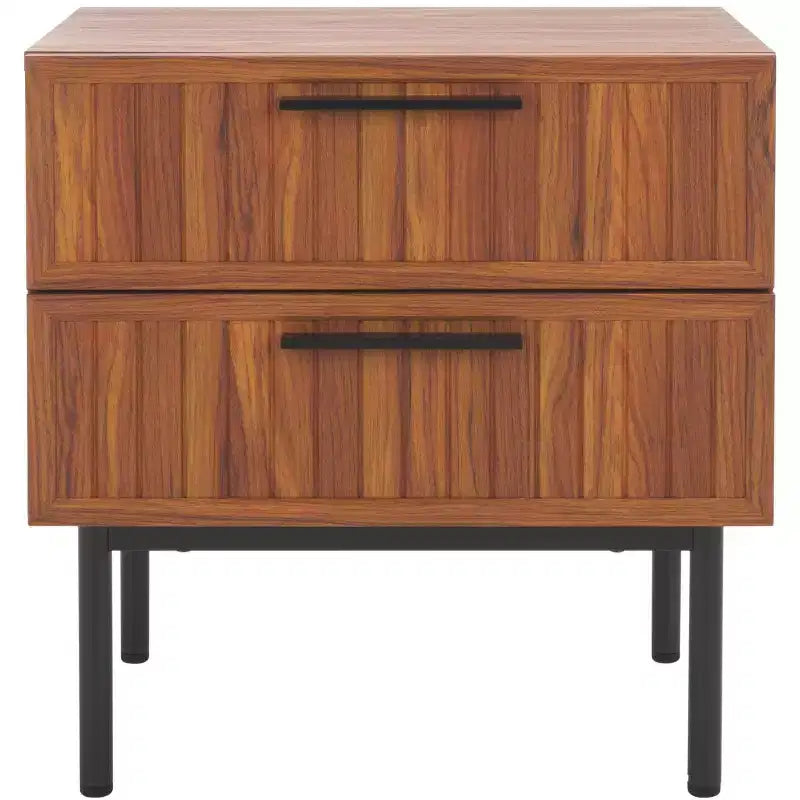 Table de chevet vintage de style nordique à 2 tiroirs
