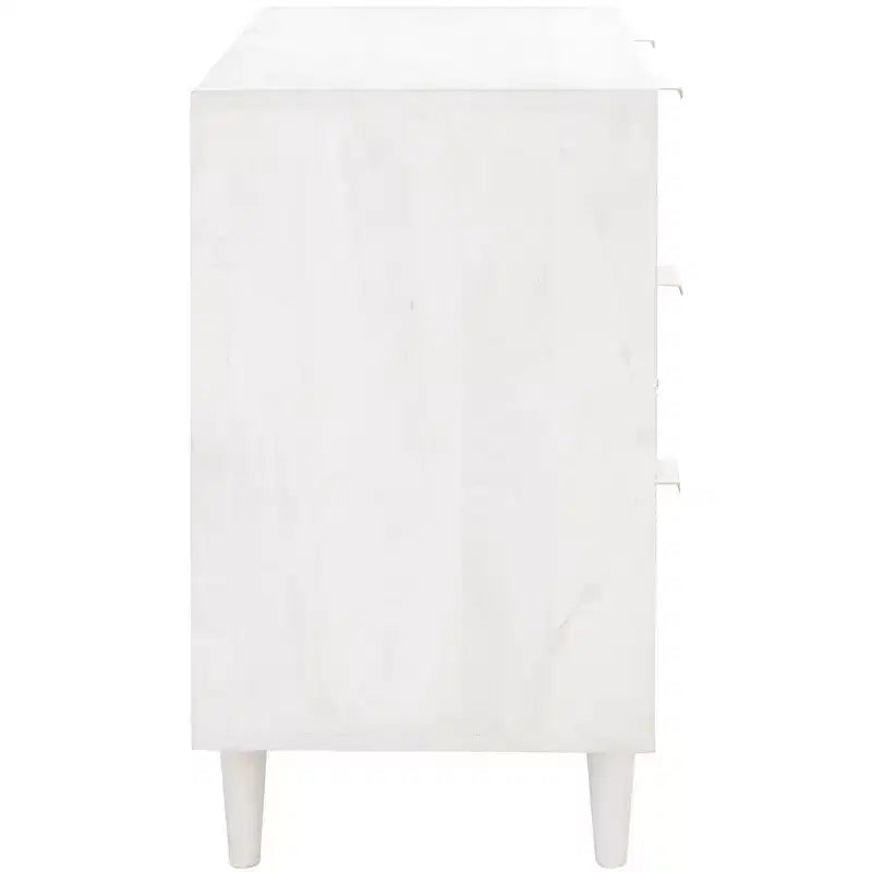 Elegante cómoda de 3 cajones en blanco desgastado