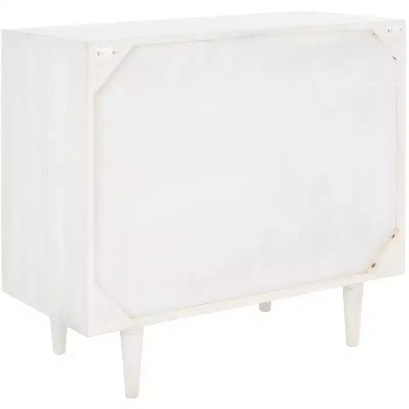 Elegante cómoda de 3 cajones en blanco desgastado