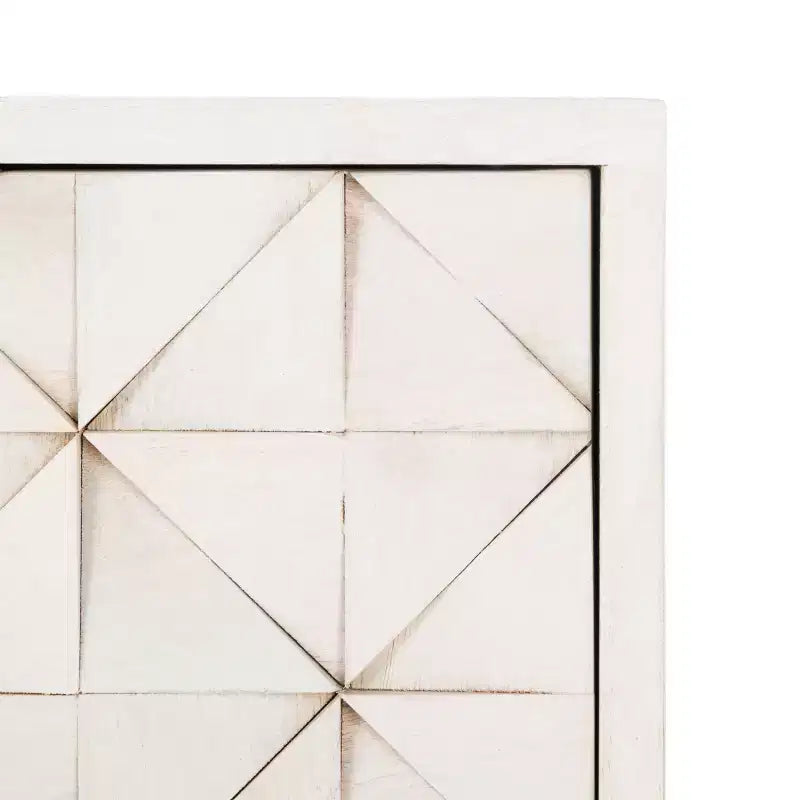 Elegante cómoda de 3 cajones en blanco desgastado
