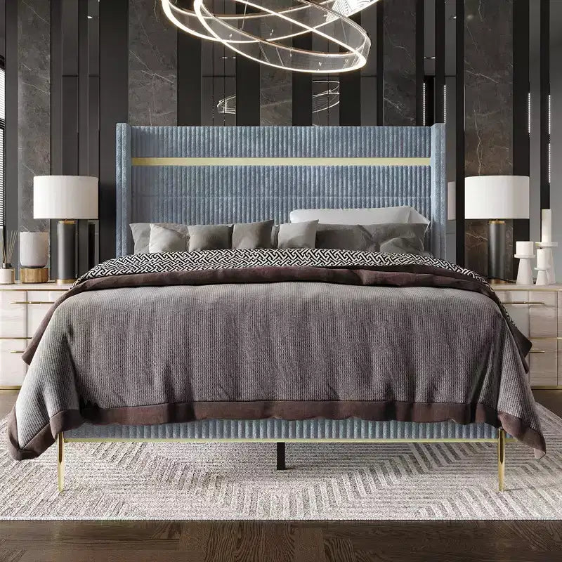 Cama tapizada de estilo escandinavo clásico