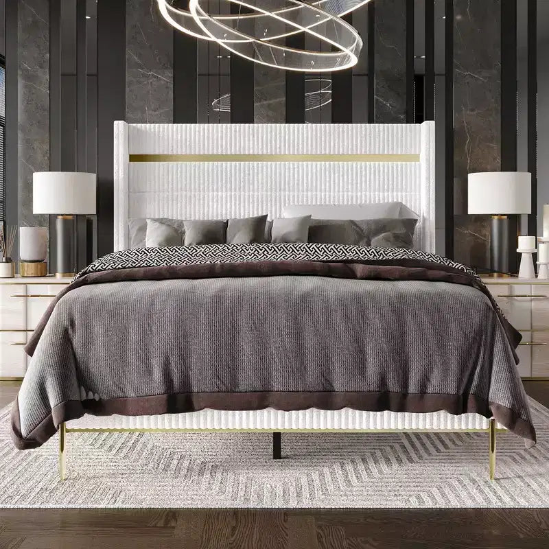 Cama tapizada de estilo escandinavo clásico