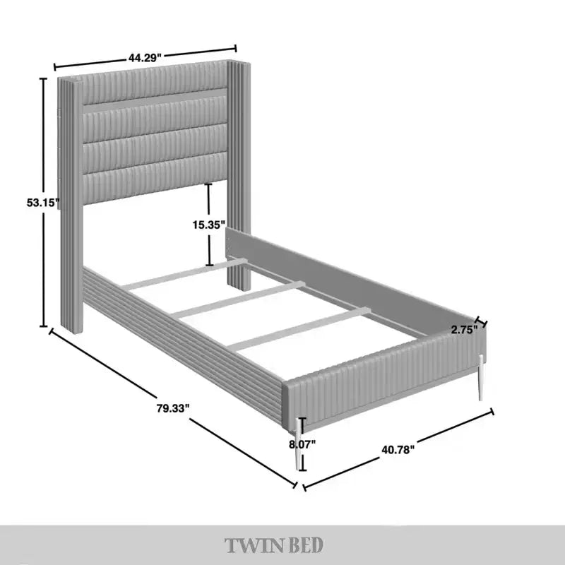 Cama tapizada de estilo escandinavo clásico