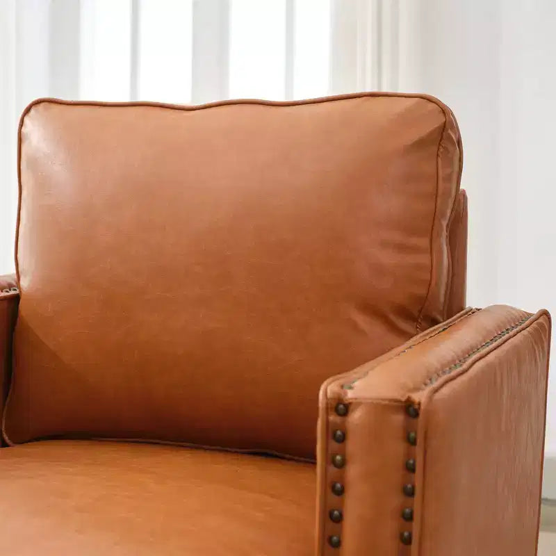 Drehbarer Clubsessel, 31.9 W, moderner Akzentsessel aus Leder, bequemer Polstersessel mit 360-Grad-Drehfunktion fürs Wohnzimmer (Set aus 2)