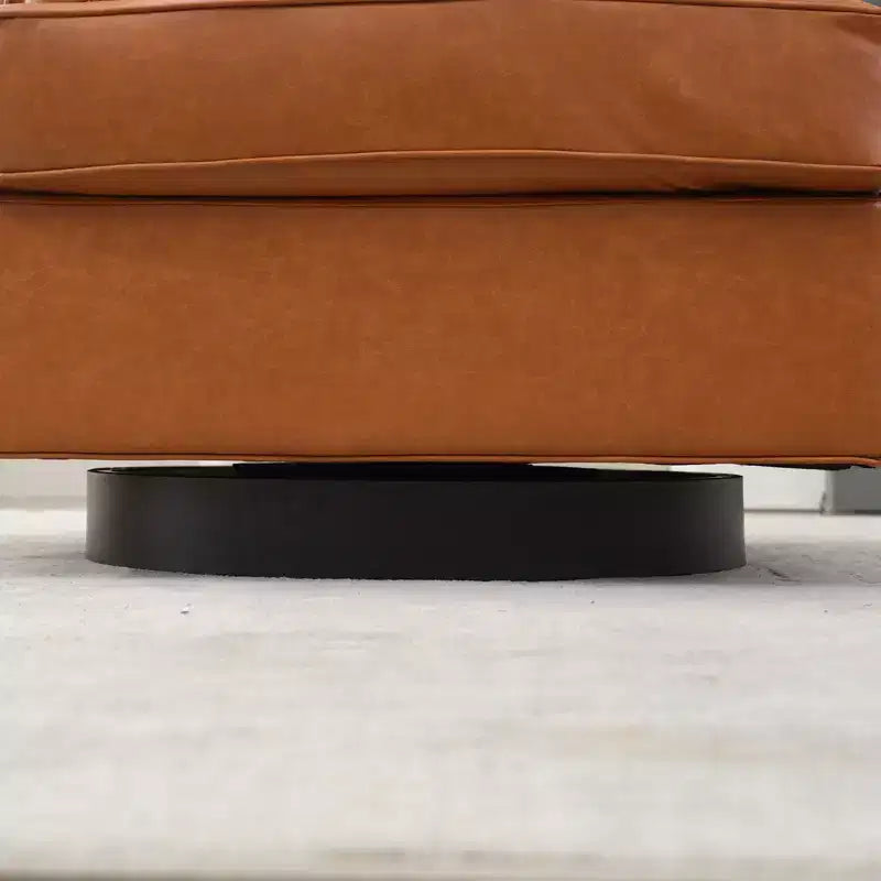 Drehbarer Clubsessel, 31.9 W, moderner Akzentsessel aus Leder, bequemer Polstersessel mit 360-Grad-Drehfunktion fürs Wohnzimmer (Set aus 2)