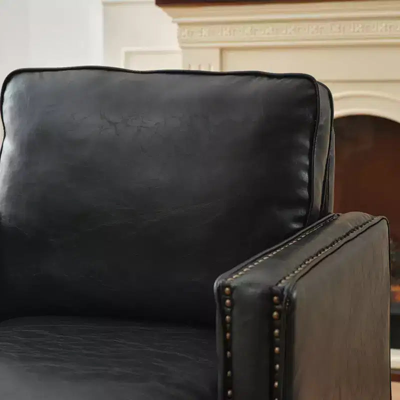 Fauteuil pivotant tonneau, fauteuils d’appoint modernes en cuir de 31.9 W, confortables et rembourrés, pivotant à 360 degrés, canapé club pour le salon (lot de 2)