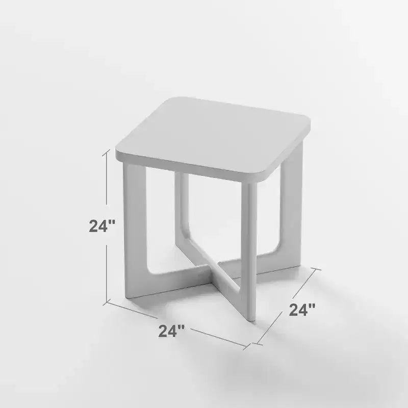 Table d’appoint carrée en bois de 24 in. de largeur avec coins arrondis