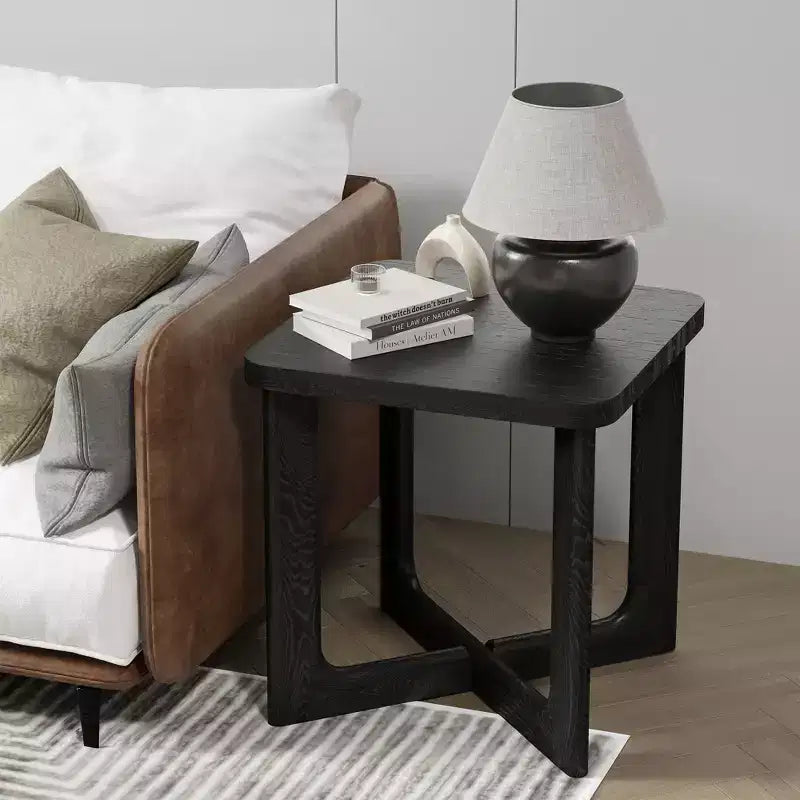 Table d’appoint carrée en bois de 24 in. de largeur avec coins arrondis