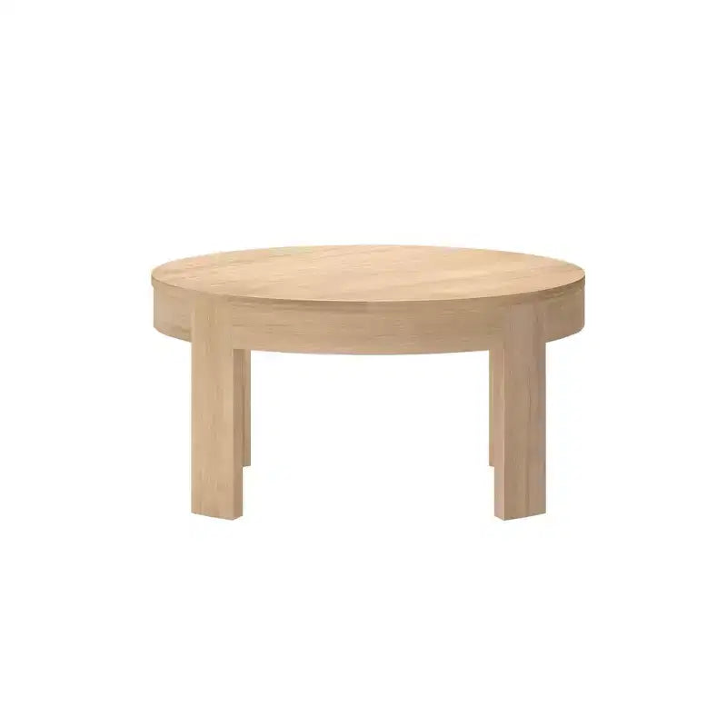 Table basse ronde profilée en bois massif, table basse de 30, tables basses pour le salon, table centrale moderne pour les petits espaces