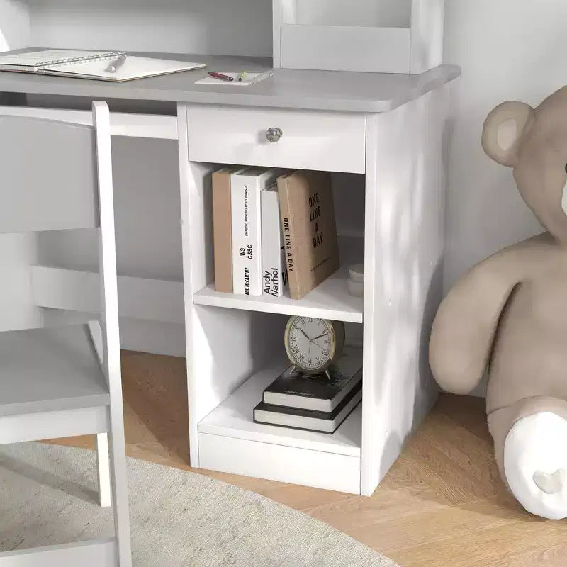 Schreibtisch- und Stuhlset für Kinder mit Stauraum, Schreibtisch mit Stuhl für Kinder von 5-8 Jahren