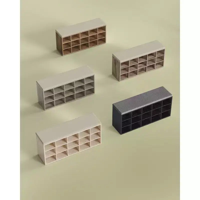 Schuhregal-Sitzbank mit Kissen und 15 Fächern