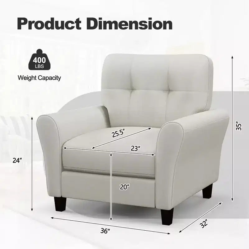 1/2 fauteuil(s) d’appoint moderne(s) rembourré(s), fauteuil de style milieu du siècle avec pieds en bois d’hévéa, beige