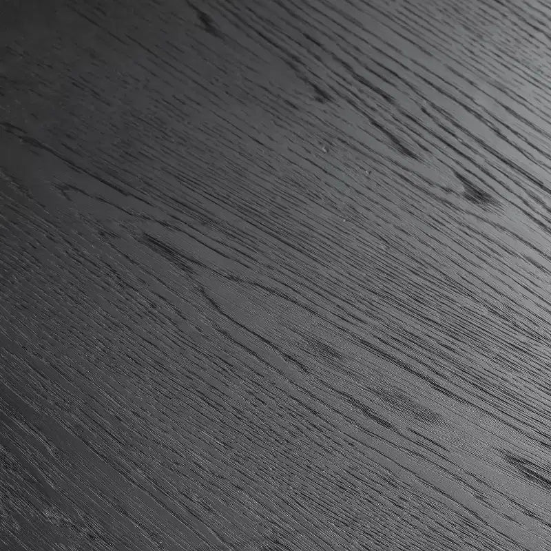 Mesa de comedor redonda de madera negra con base de diseño para 6 personas