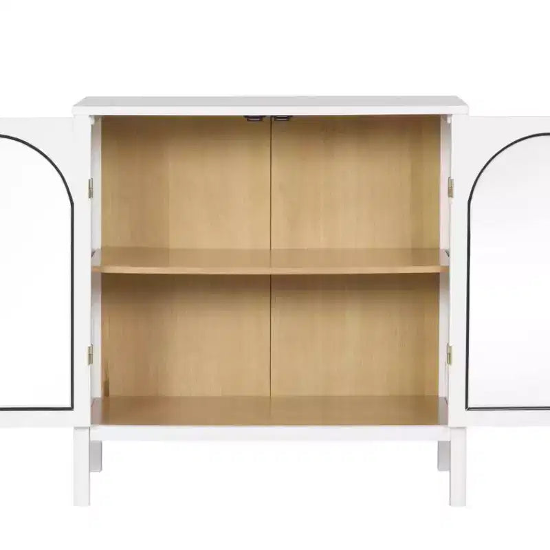 Juego de 2 armarios consola con puertas de estilo clásico
