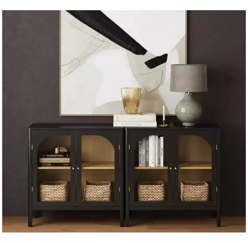Lot de 2 meubles consoles avec portes, style classique