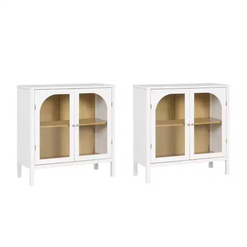 Lot de 2 meubles consoles avec portes, style classique