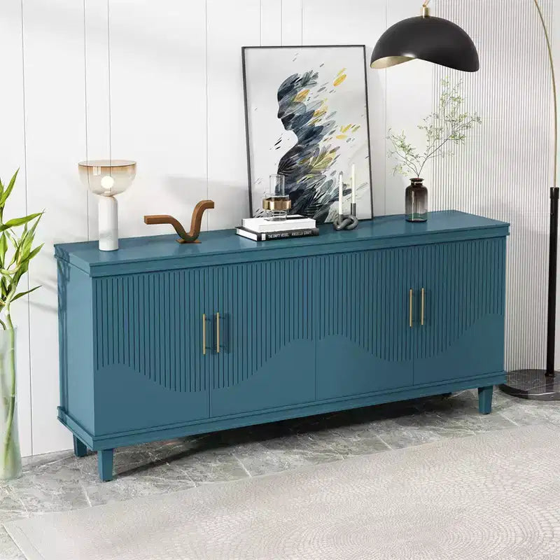 Armoire à 4 portes de 70.07'', buffet, armoire de rangement moderne d’une capacité de charge de 330lbs pour le salon, la cuisine, la chambre et le couloir