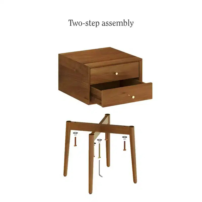 Lot de 2 tables de chevet de style rétro classique