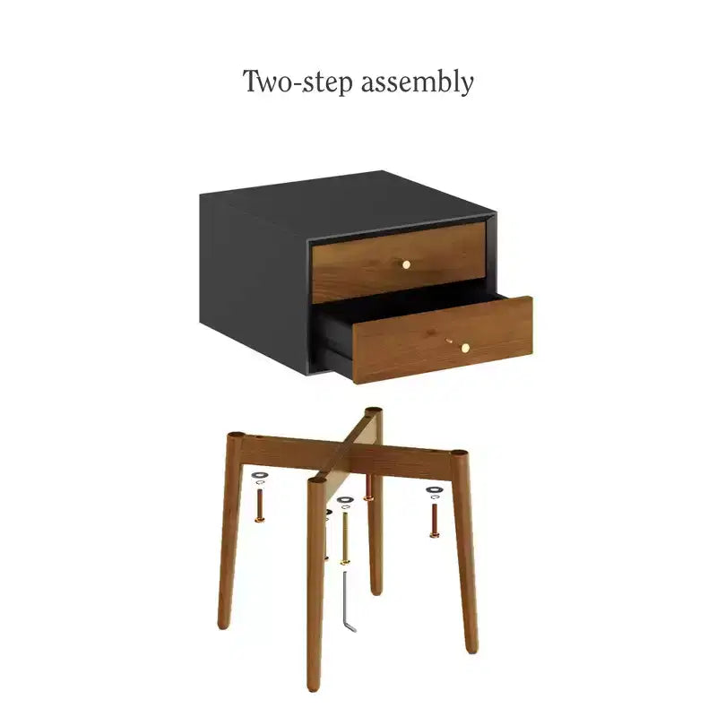Lot de 2 tables de chevet de style rétro classique