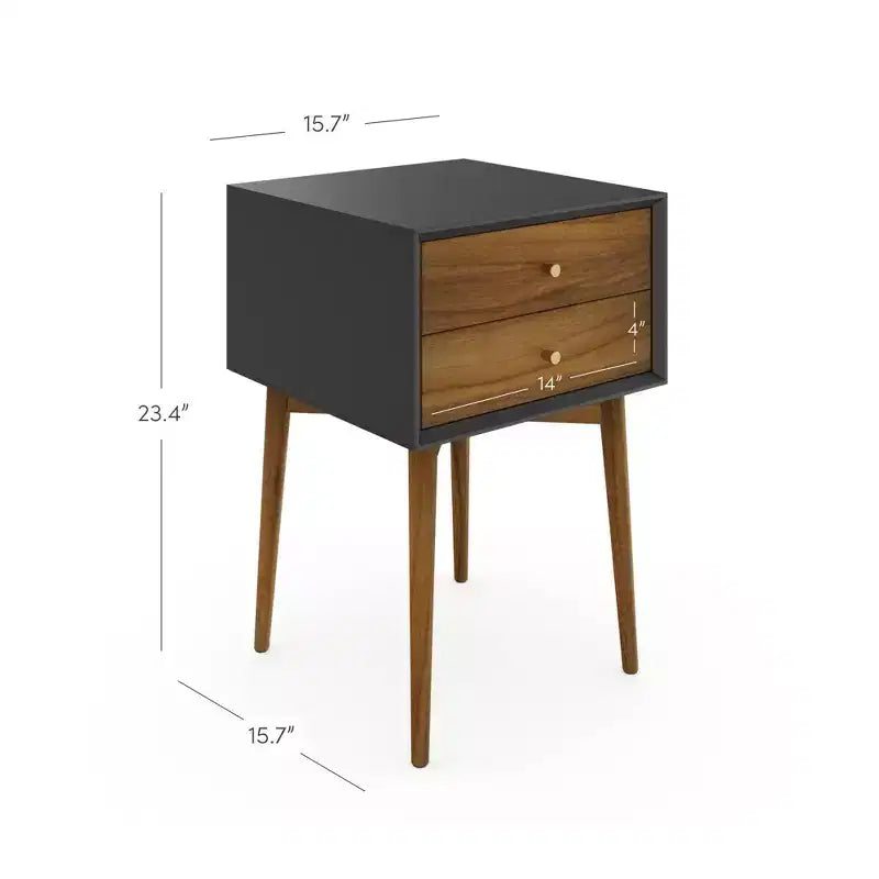 Lot de 2 tables de chevet de style rétro classique