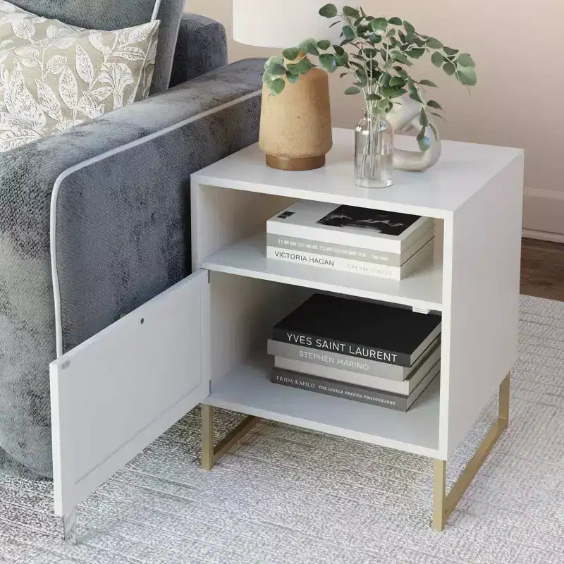 Ensemble de 2 tables de chevet en rotin de style scandinave classique