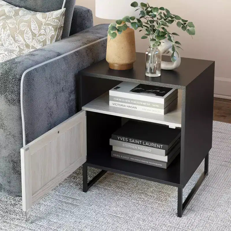 Ensemble de 2 tables de chevet en rotin de style scandinave classique