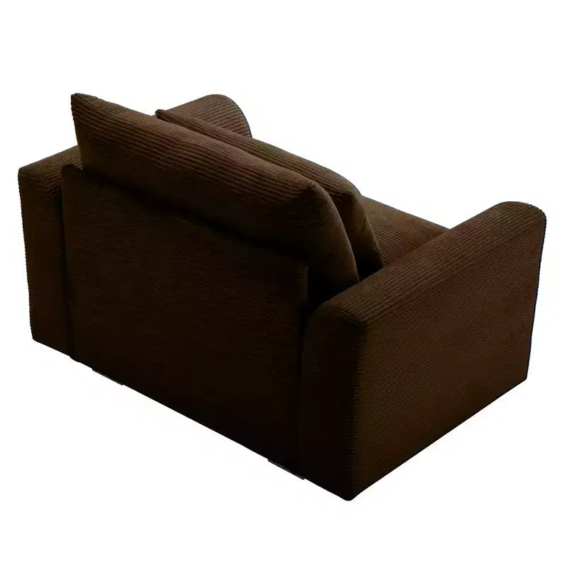 Fauteuil une place en velours côtelé avec assise profonde de 33.8 et coussin lombaire