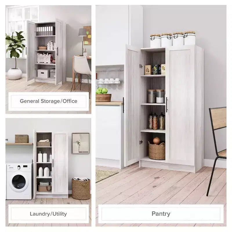 Akzent-Schrank mit 3 Regalböden und Paneeltüren