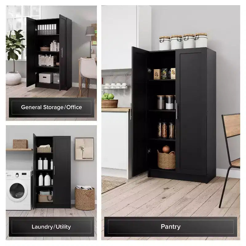 Akzent-Schrank mit 3 Regalböden und Paneeltüren