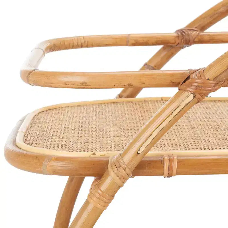 Desserte de bar à 2 niveaux en bois naturel, style classique
