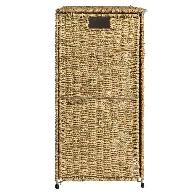 Panier à linge à 3 compartiments, en osier