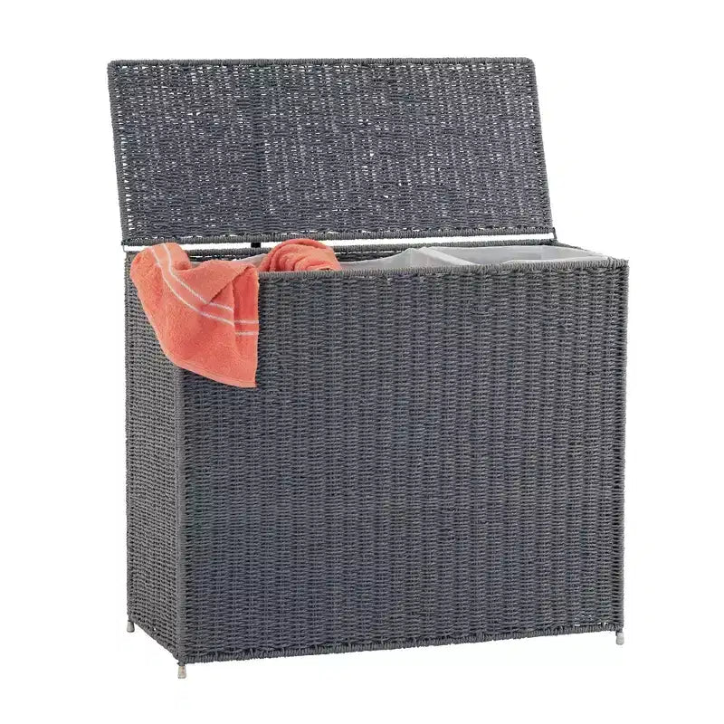 Panier à linge à 3 compartiments, en osier