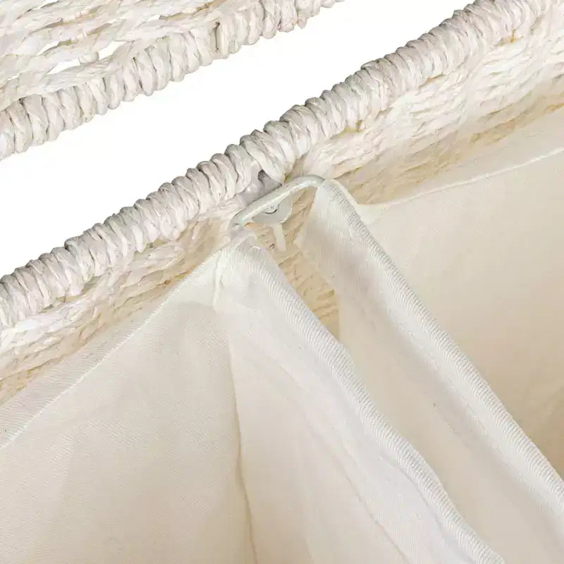 Panier à linge à 3 compartiments, en osier