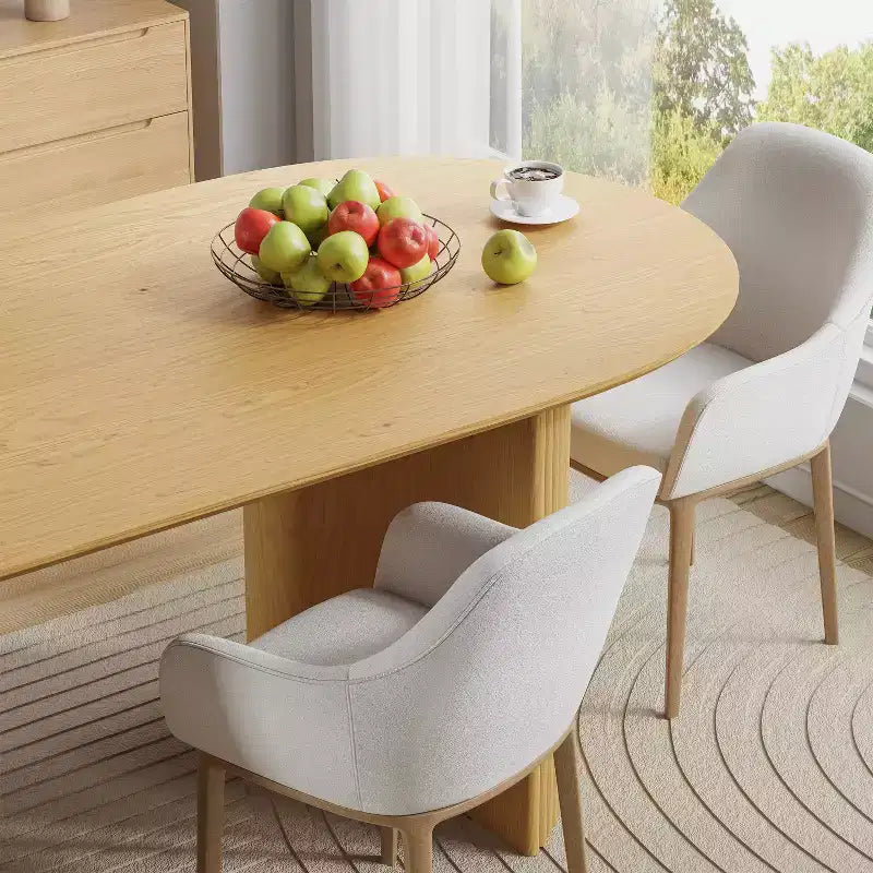 Table de salle à manger en bois, style moderne du milieu du siècle, pour 6 personnes