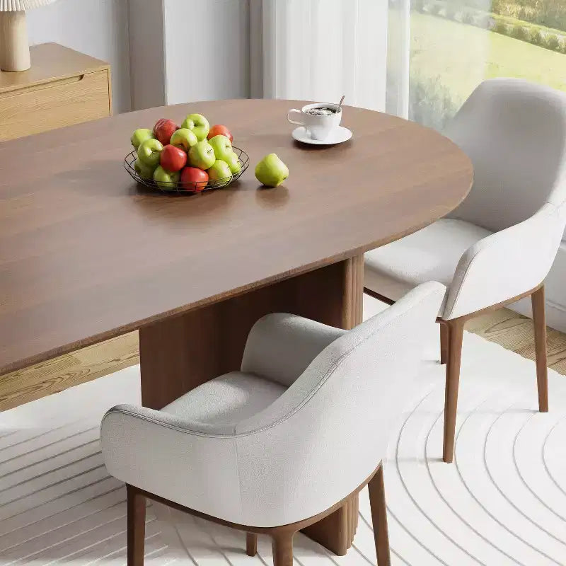 Table de salle à manger en bois, style moderne du milieu du siècle, pour 6 personnes