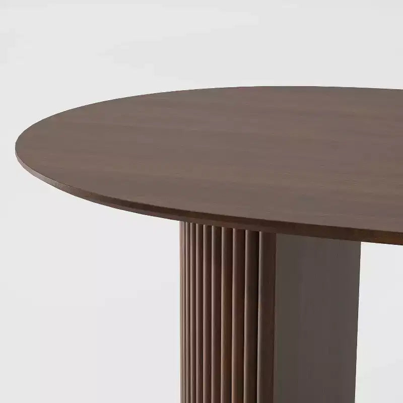 Table de salle à manger en bois, style moderne du milieu du siècle, pour 6 personnes