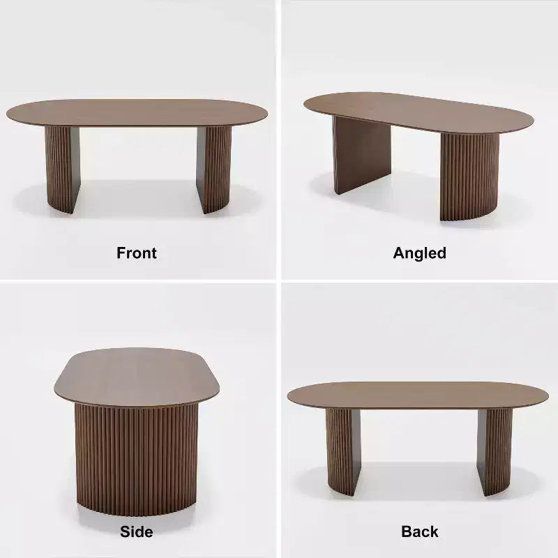 Table de salle à manger en bois, style moderne du milieu du siècle, pour 6 personnes
