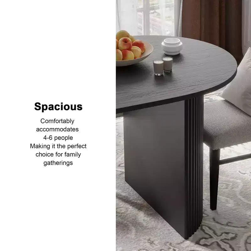 Table de salle à manger en bois, style moderne du milieu du siècle, pour 6 personnes