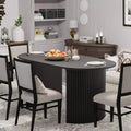 Table de salle à manger en bois, style moderne du milieu du siècle, pour 6 personnes