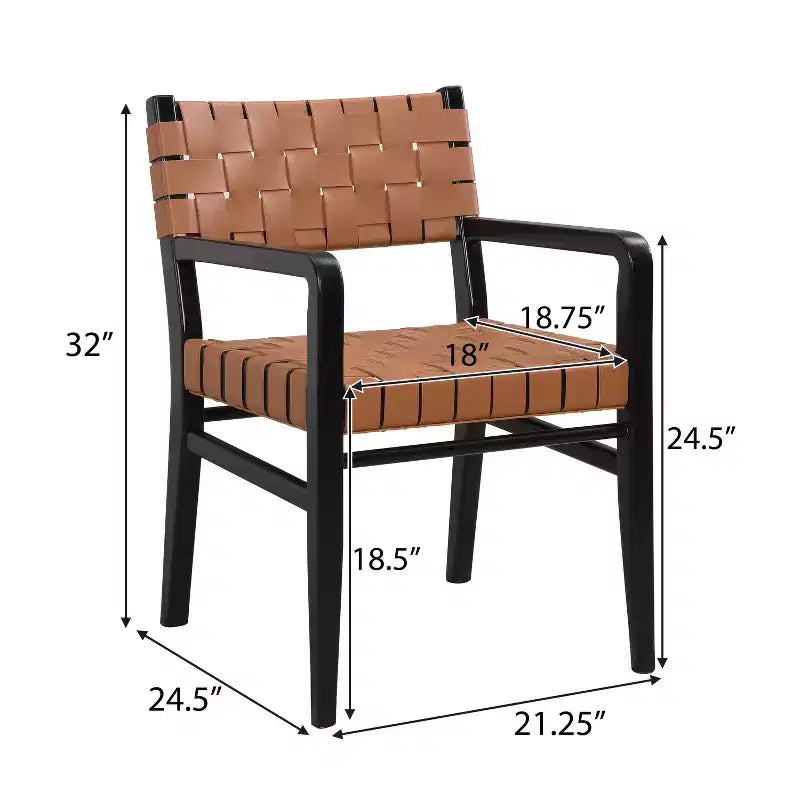 Esszimmerstuhl aus Kunstleder und Kautschukholz (2er-Set)