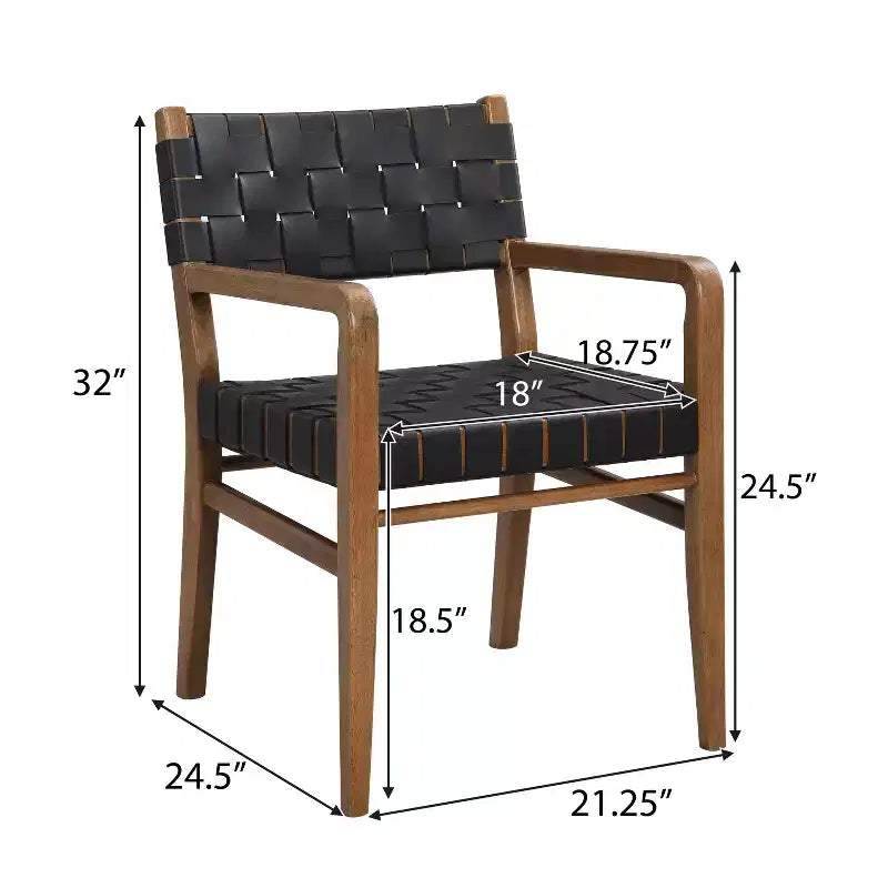 Esszimmerstuhl aus Kunstleder und Kautschukholz (2er-Set)