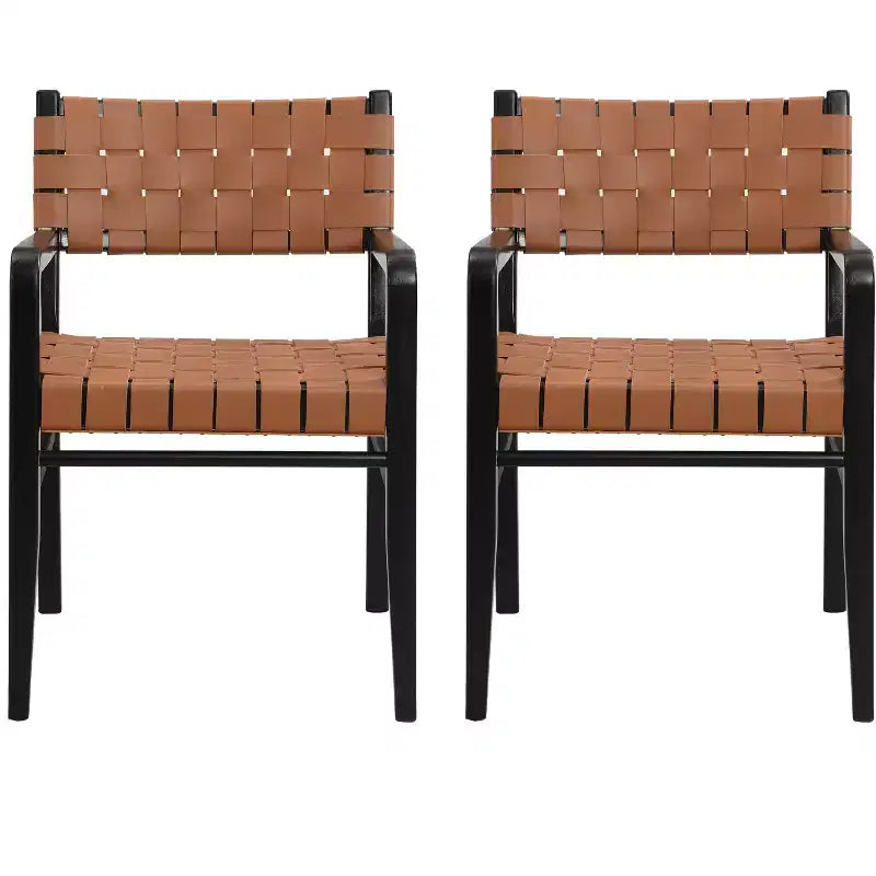 Esszimmerstuhl aus Kunstleder und Kautschukholz (2er-Set)